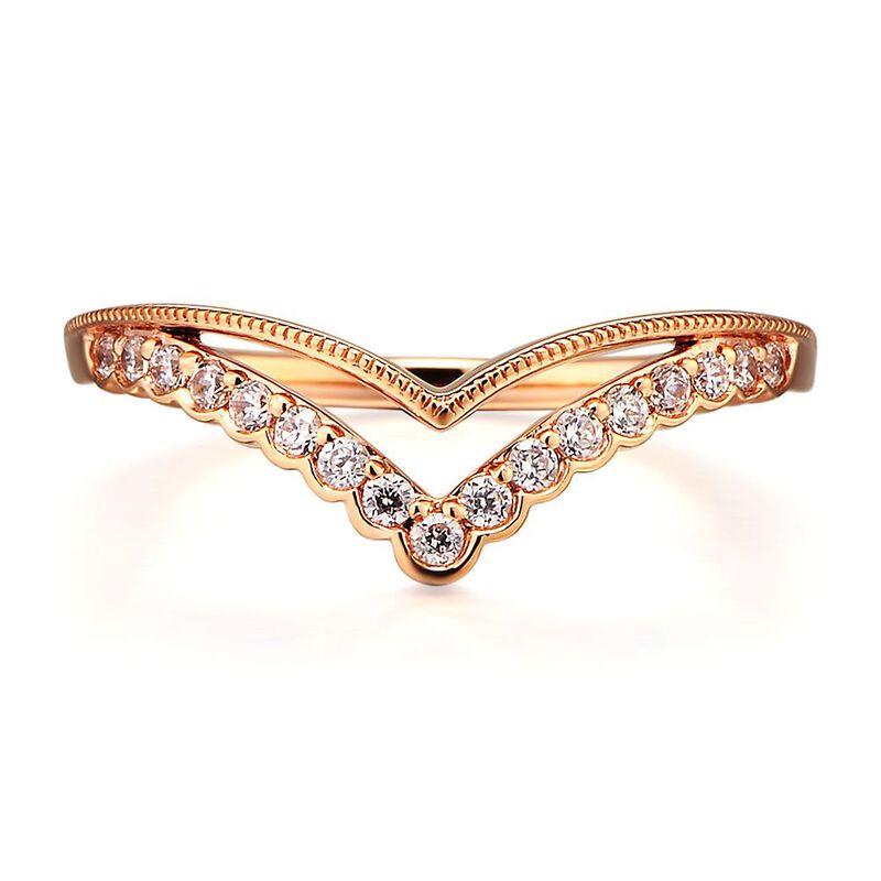 1/5 ct. tw. Diamond Contour Band in 14K Rose Gold