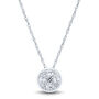 Lab Grown Diamond Necklace with Bezel Setting in 10K White Gold &#40;1/3 ct. tw.&#41;