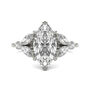 Lab Created Moissanite Marquise-Shaped Engagement Ring in 14K White Gold