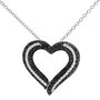 1/3 ct. tw. White &amp; Black Diamond Heart Pendant in Sterling Silver