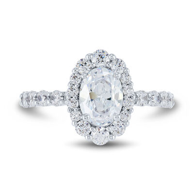 Lab Grown Diamond Halo Engagement Ring in 14K White Gold (2 1/4 ct. tw.)