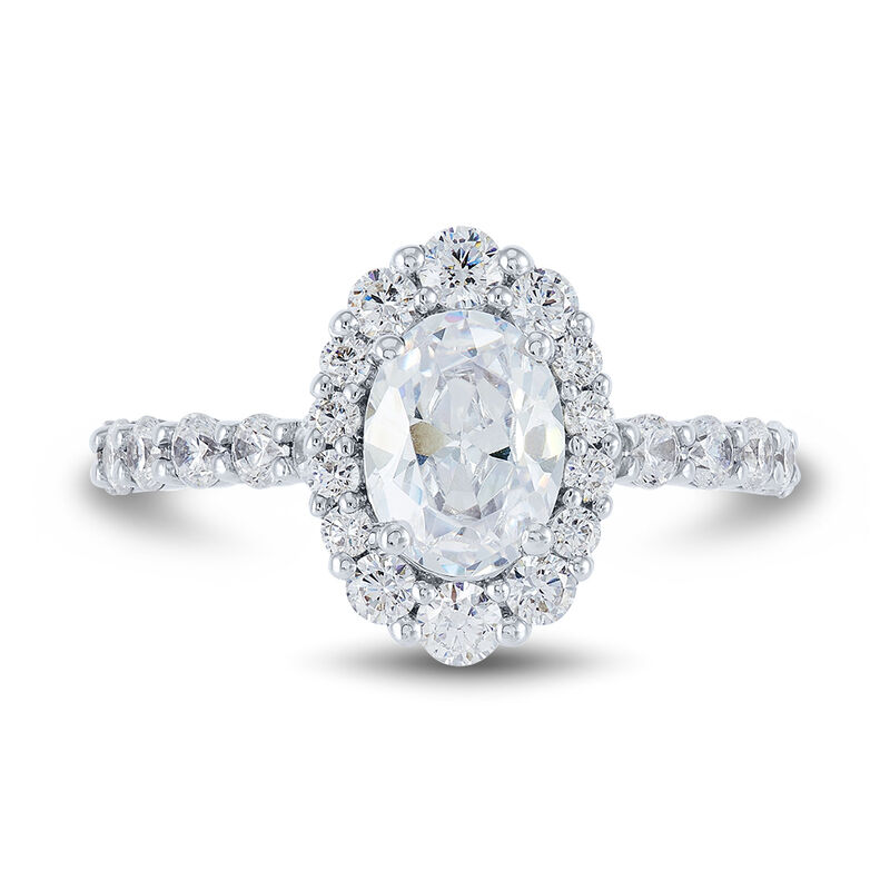 Lab Grown Diamond Halo Engagement Ring in 14K White Gold &#40;2 1/4 ct. tw.&#41;