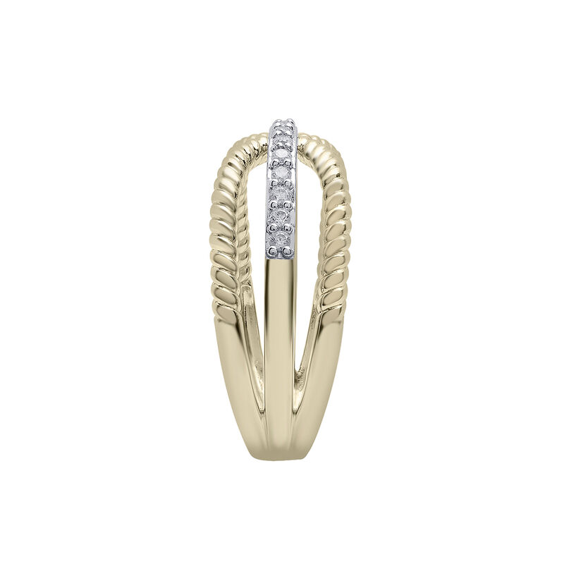 Diamond Crossover Band in 10K Yellow Gold &#40;1/7 ct. tw.&#41;