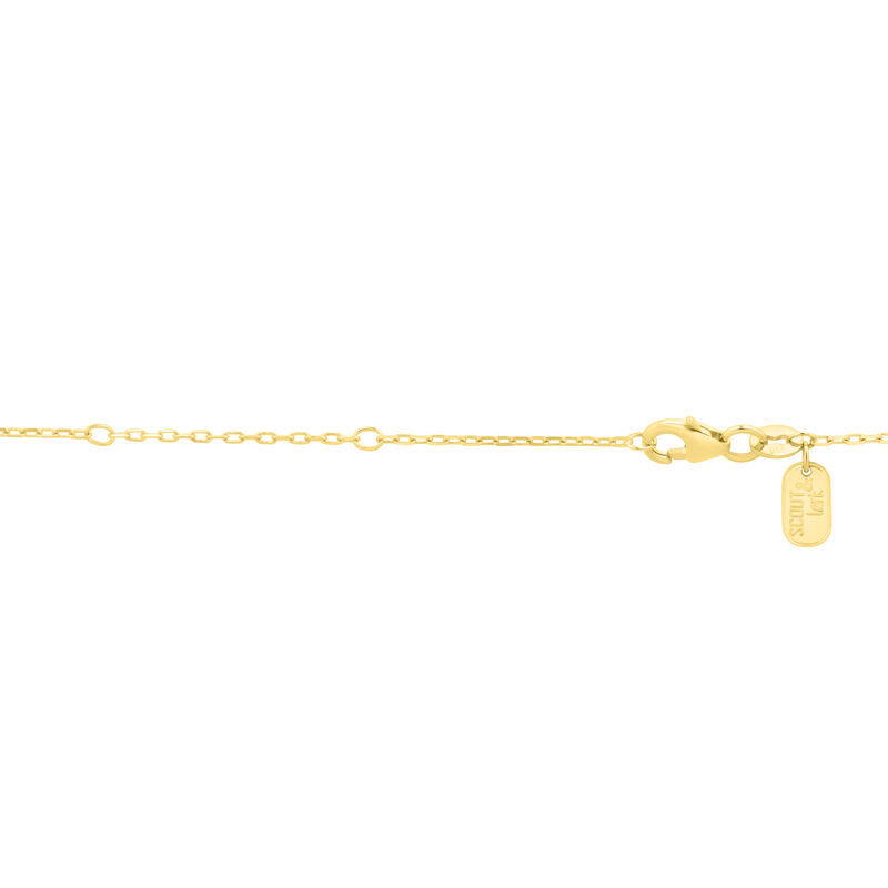 Lab-Created Blue Sapphire Toi et Moi Two-Stone Necklace in 10K Yellow Gold