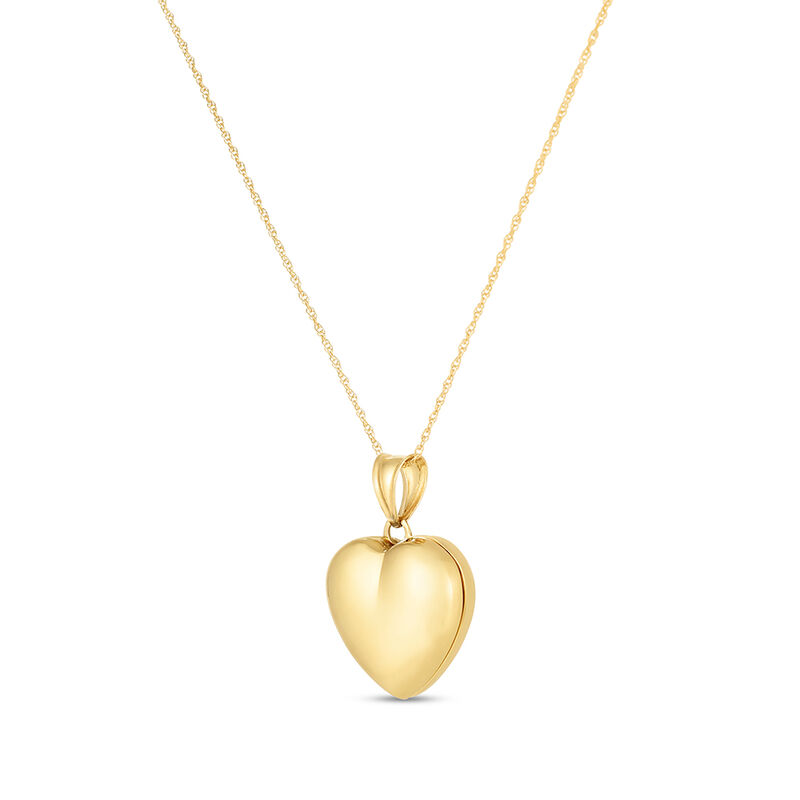Polished Heart Locket in 14K Gold