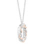Diamond Accent Circle Pendant in 14K Rose Gold &amp; Sterling Silver