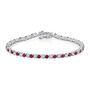 Lab-Created Gemstone and White Sapphire Bracelet in Sterling Silver