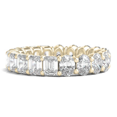 Oval and Emerald-Cut Lab Grown Diamond Eternity Band in 14k Gold (4 ct. tw.)