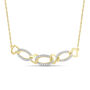 Lab Grown Diamond Heart and Oval Link Necklace in 10K Yellow Gold &#40;1/4 ct. tw.&#41;