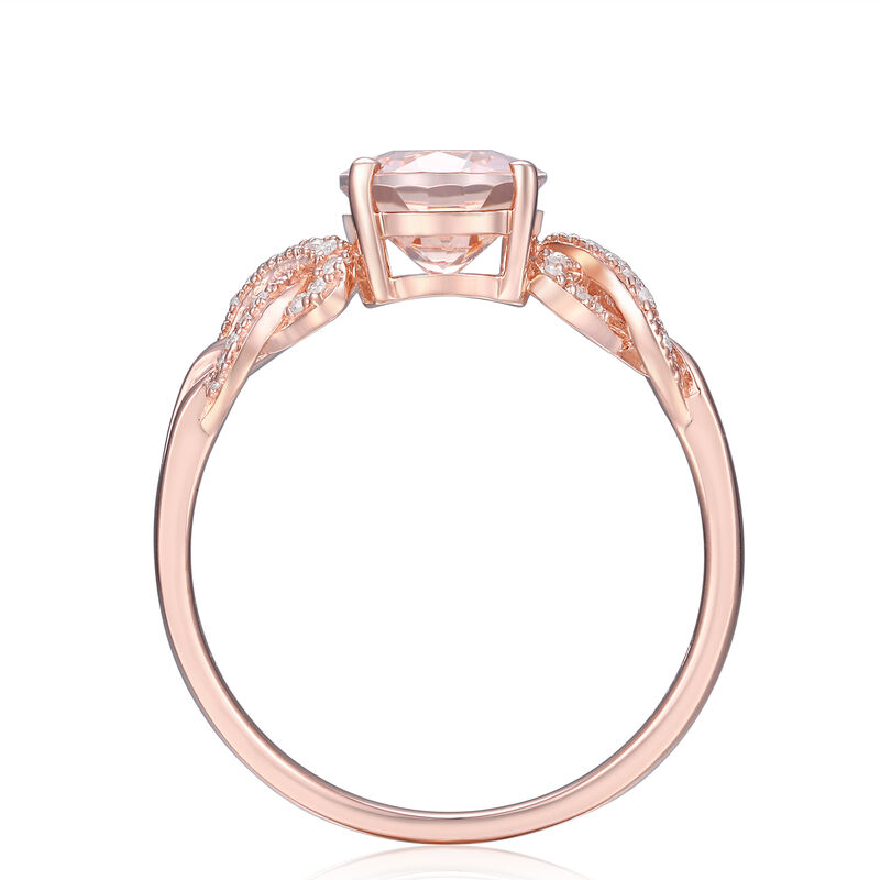Morganite and Diamond Ring in 10K Rose Gold &#40;1/8 ct. tw.&#41;