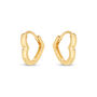 Heart Huggie Earrings in 14K Yellow Gold