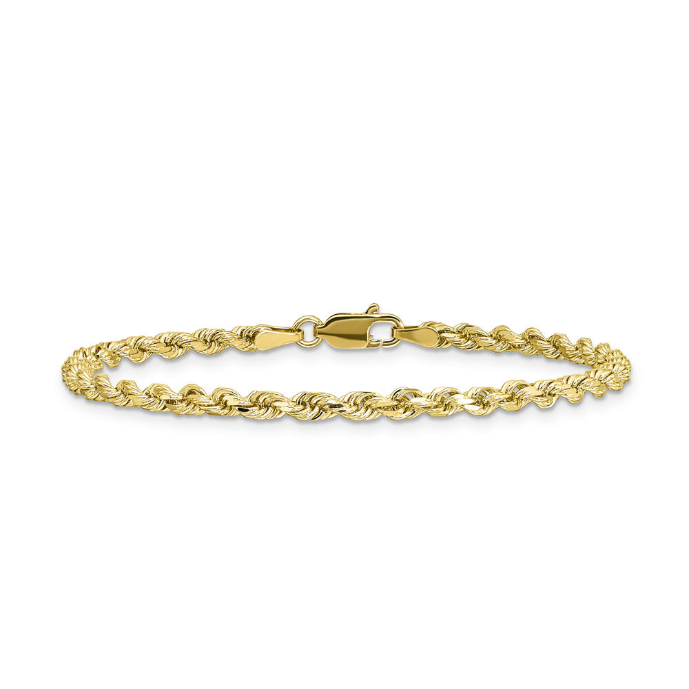 Two-Tone Solid Diamond-Cut Rope Chain Bracelet | 2.5mm | 8 Inches | REEDS  Jewelers