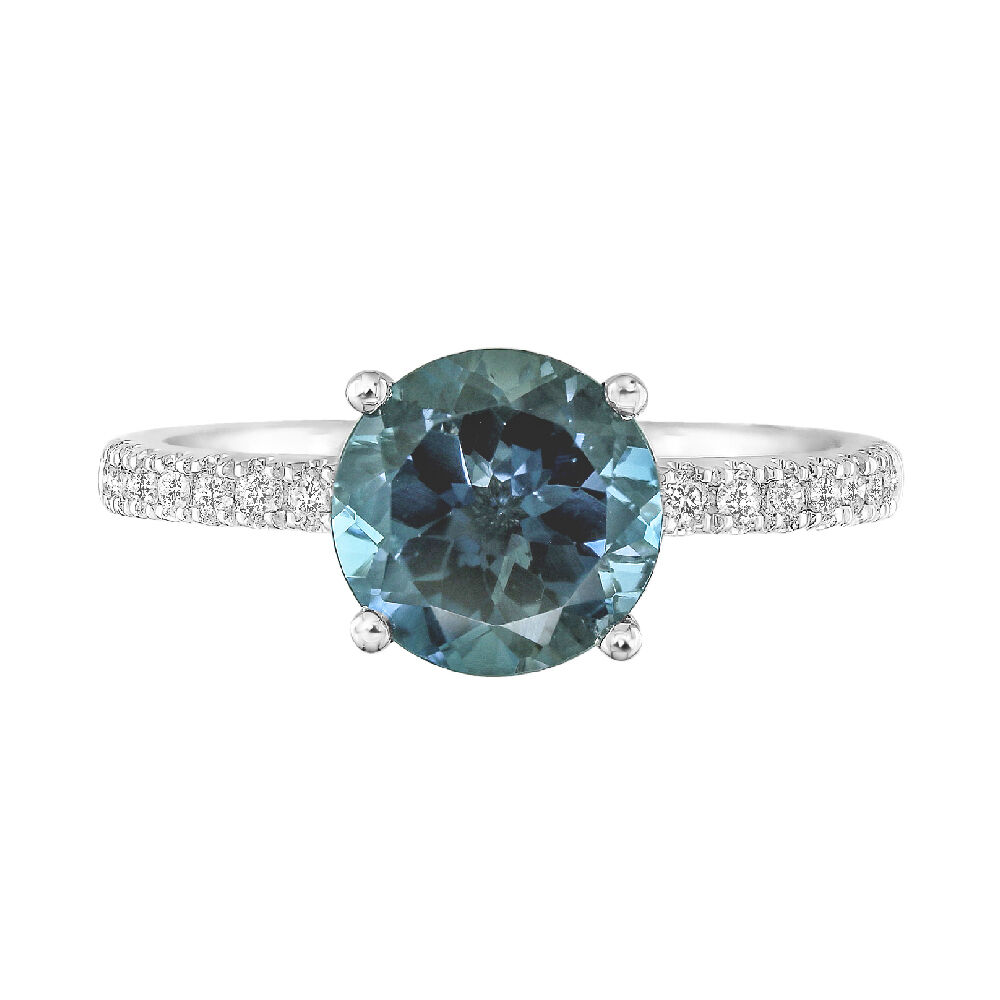 White Gold Oval Cut Swiss Blue Topaz Engagement Ring For Women -  MollyJewelryUS