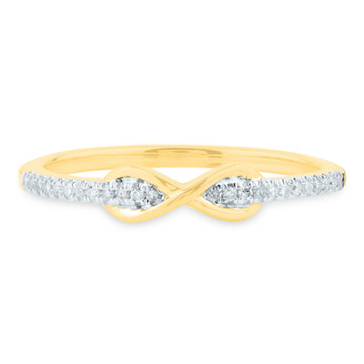 Diamond Accent Infinity Ring in 14K Gold