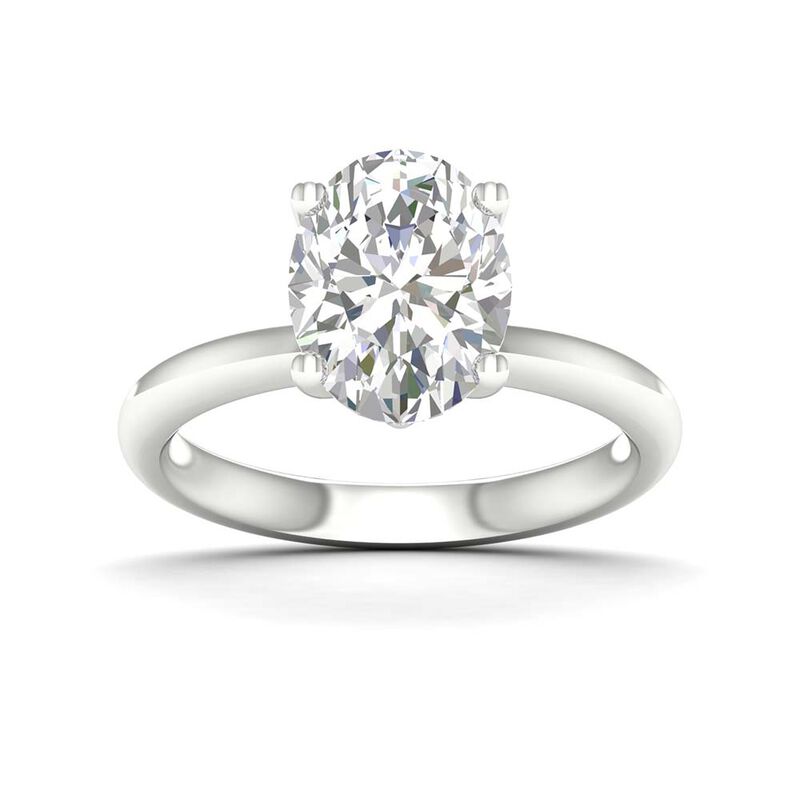 Lab Grown Diamond Oval Solitaire Engagement Ring in 14K White Gold &#40;3 ct.&#41;