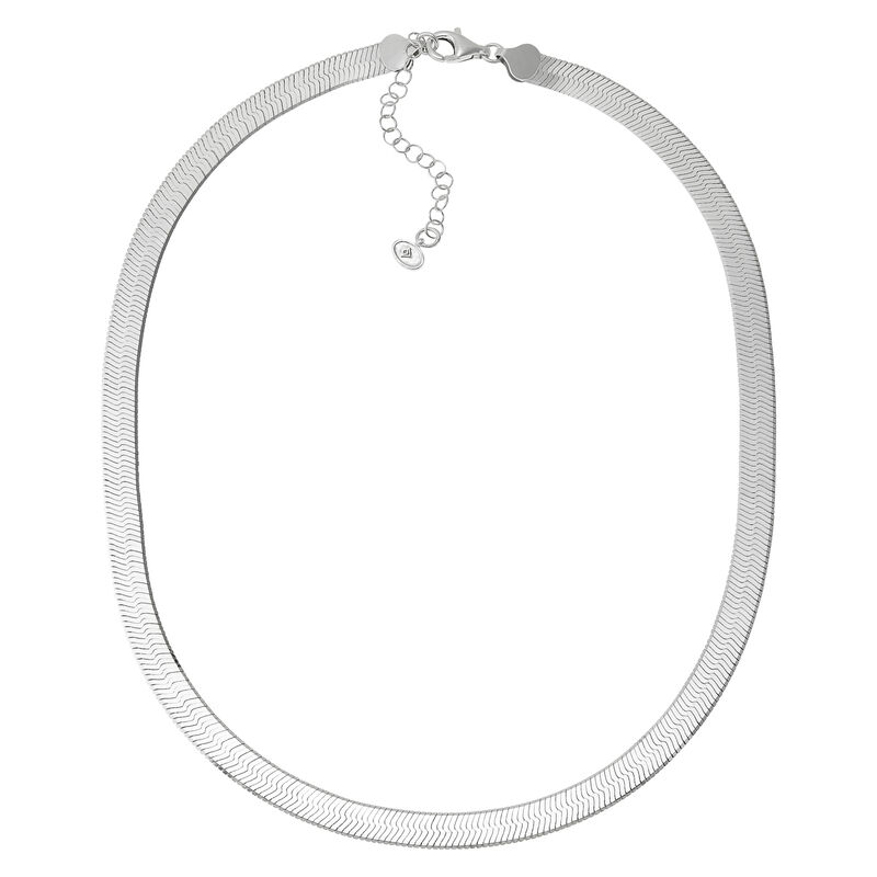 Polished Herringbone Chain in Sterling Silver