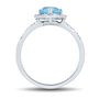 Blue Topaz &amp; Lab Created White Sapphire Ring in Sterling Silver