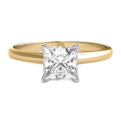 Princess-Cut Diamond Solitaire Engagement Ring in 14K Yellow Gold (1 ct.)