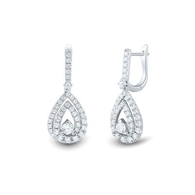 1 1/2 ct. tw. Lab Grown Diamond Dangle Earrings in 14K White Gold