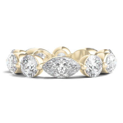 Round and Marquise Lab Grown Diamond Eternity Band in 14k Gold (5 ct. tw.)