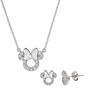 Minnie Mouse Pendant &amp; Earring Set with Cubic Zirconia in Sterling Silver
