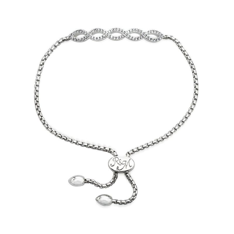 Rhythm &amp; Muse&amp;&#35;8482; Lab Created White Sapphire Twist Bolo Bracelet in Sterling Silver