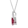 Lab Created Ruby &amp; Diamond Pendant in Sterling Silver