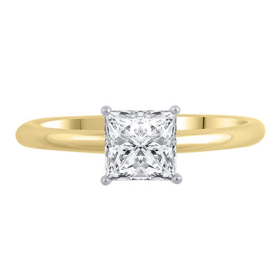 Lab Grown Diamond Princess-Cut Solitaire Engagement Ring in 14K Yellow Gold (1 ct.)