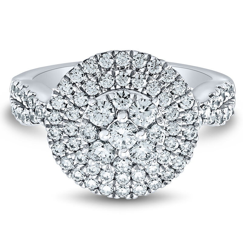 Lab Grown Diamond Round Cluster Ring in 14K White Gold &#40;1 1/4 ct. tw.&#41;