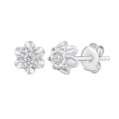 Diamond Accent Earrings in Sterling Silver