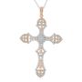 3/4 ct. tw. Diamond Cross Pendant in 10K Rose &amp; White Gold