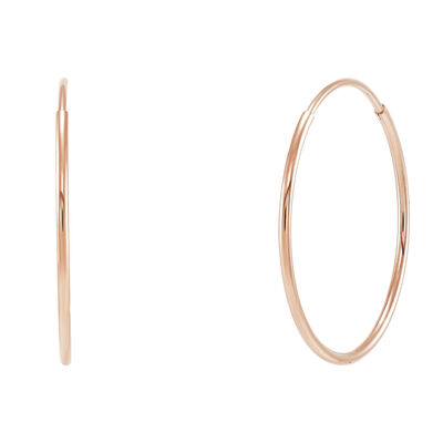 Endless Hoop Earrings in 14K Rose Gold, 16MM