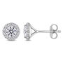Moissanite Stud Earrings with Halos in Sterling Silver &#40;1 3/8 ct. tw.&#41;