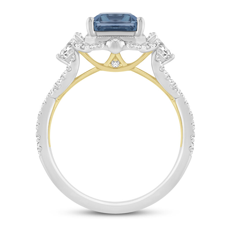 Farrah London Blue Topaz and Diamond Engagement Ring in 14K Gold &#40;3/4 ct. tw.&#41;