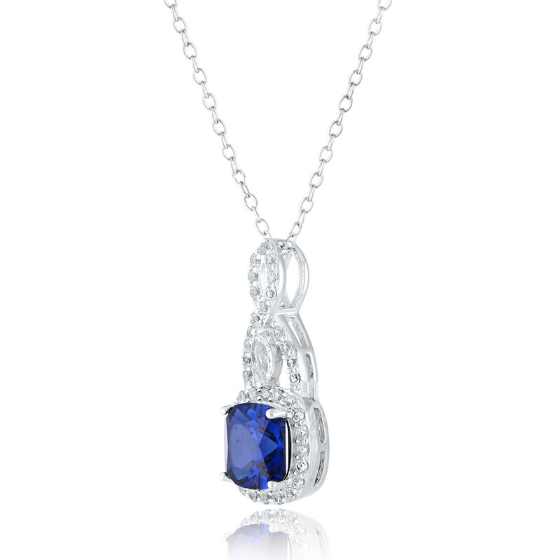 Cushion-Cut Lab Created Blue &amp; White Sapphire Earring, Pendant &amp; Ring Set in Sterling Silver