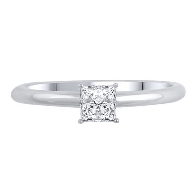 lab grown diamond princess-cut solitaire engagement ring in 14k white gold (1/2 ct.)