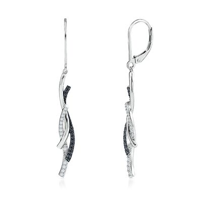 1/4 ct. tw. Black & White Diamond Earrings in Sterling Silver