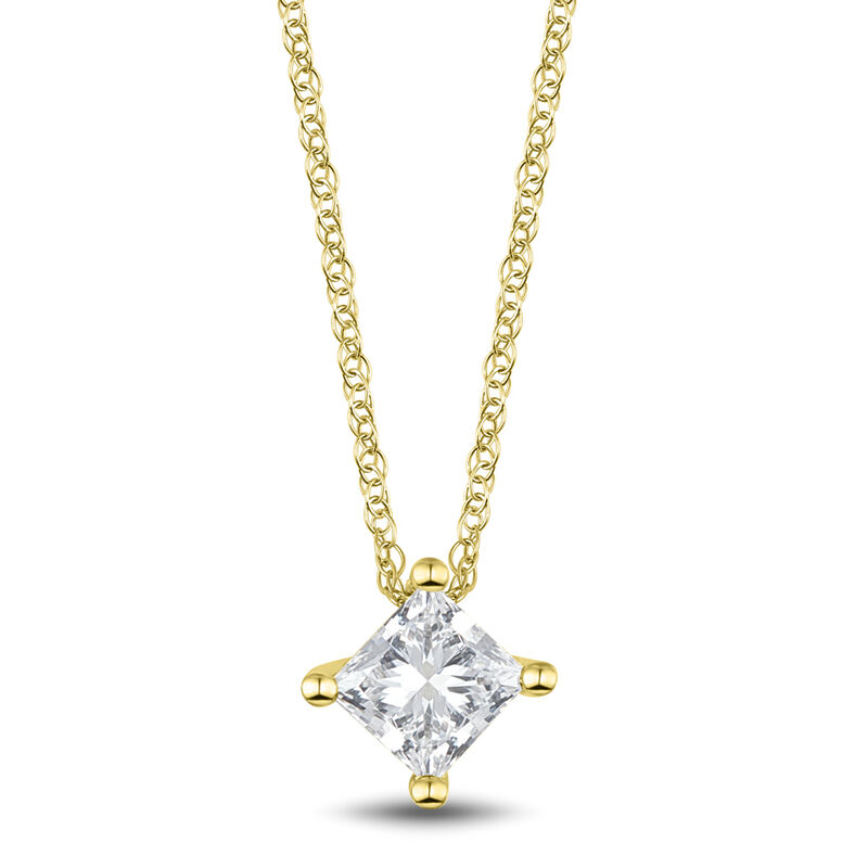 Lab Grown Diamond Solitaire Pendant in 14K Yellow Gold &#40;1/2 ct. tw.&#41;