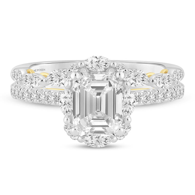 Lizbette Lab Grown Diamond Engagement Ring in 14K White Gold &amp; 14K Yellow Gold