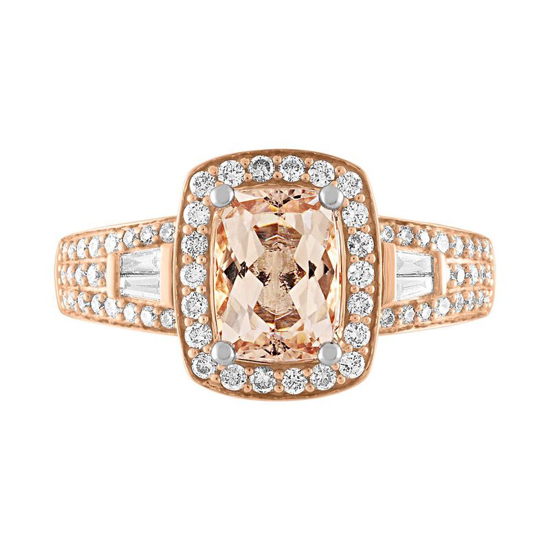 Morganite &amp; 3/8 ct. tw. Diamond Ring in 14K Rose Gold