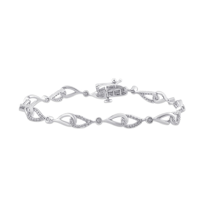 Lab Grown Diamond Link Bracelet in 10K White Gold &#40;3/4 ct. tw.&#41;
