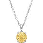 Citrine Solitaire Pendant in Sterling Silver 