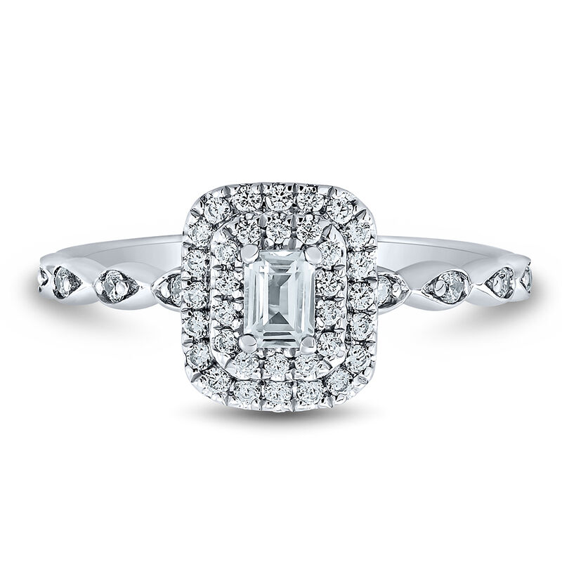 1/4 ct. tw. Diamond Double Halo Engagement Ring in 14K White Gold
