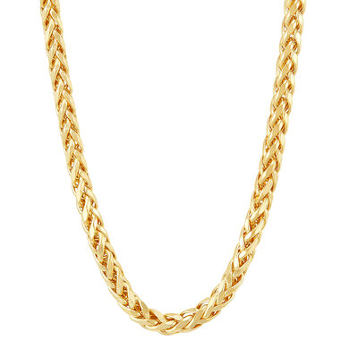 Hollow Wheat Chain in 10K Yellow Gold, 5.3MM, 24