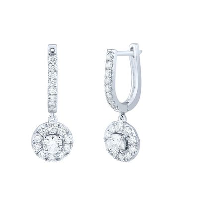 1 ct. tw. Lab Grown Diamond Dangle Earrings in 14K White Gold