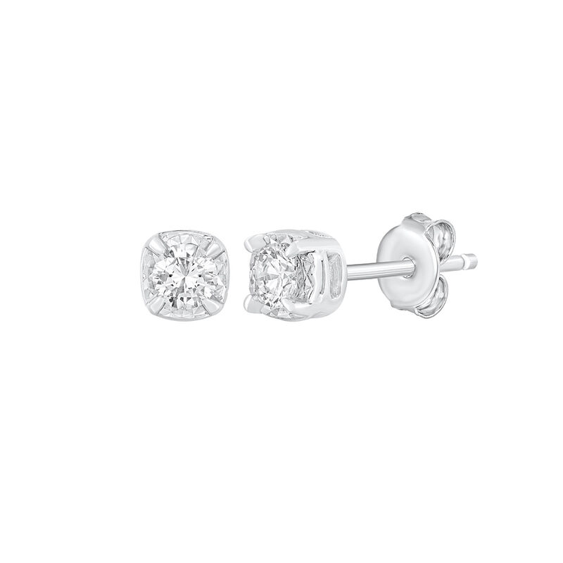 Illusion Earrings with Round Diamonds in 10K Gold