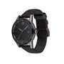 Museum Sport Black Leather Men&rsquo;s Watch in Gunmetal PVD Stainless Steel, 42mm