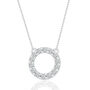 Diamond Circle Pendant with Prong Setting in Sterling Silver &#40;1/10 ct. tw.&#41;