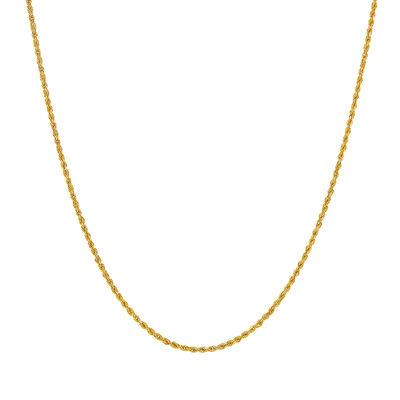 Solid Glitter Rope Chain in 14K Yellow Gold, 1.6MM, 20