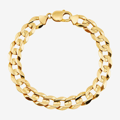 Curb Link Chain Bracelet in 10K Yellow Gold, 11MM, 9”